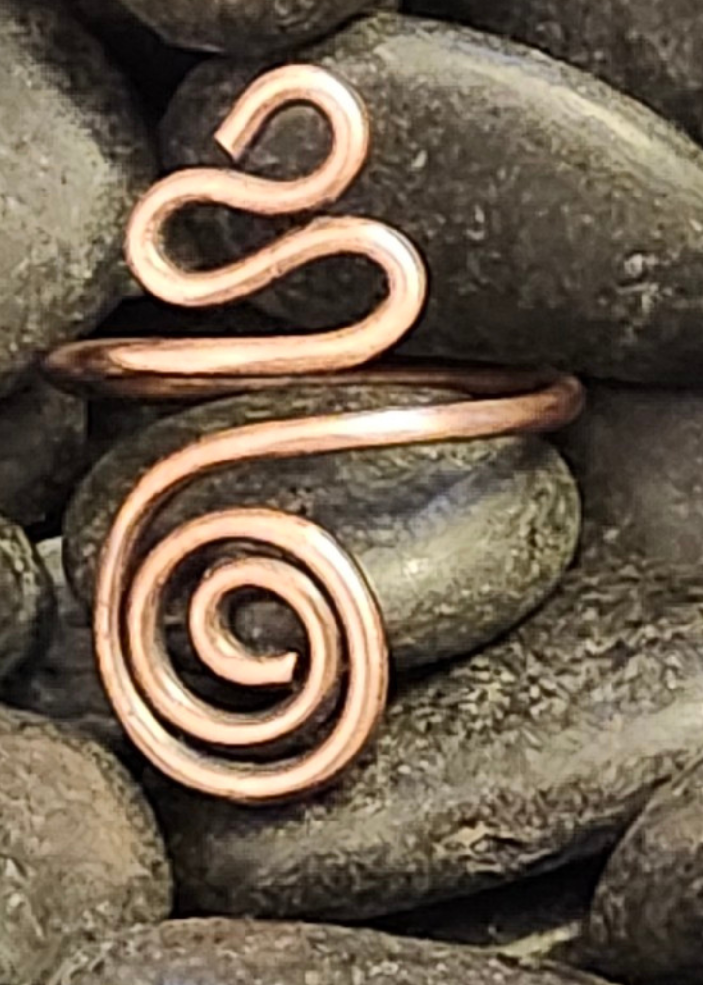 Copper hand forged ring