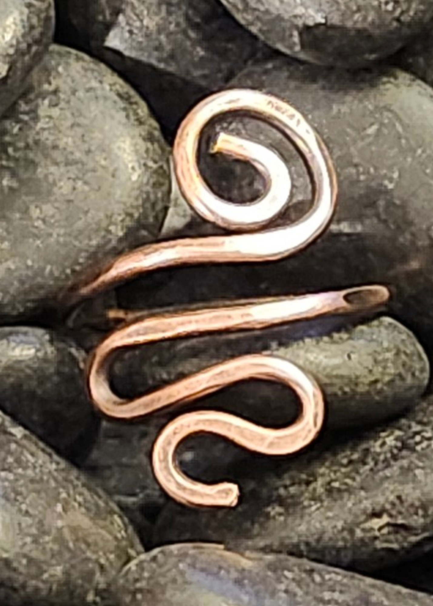 Copper hand forged ring