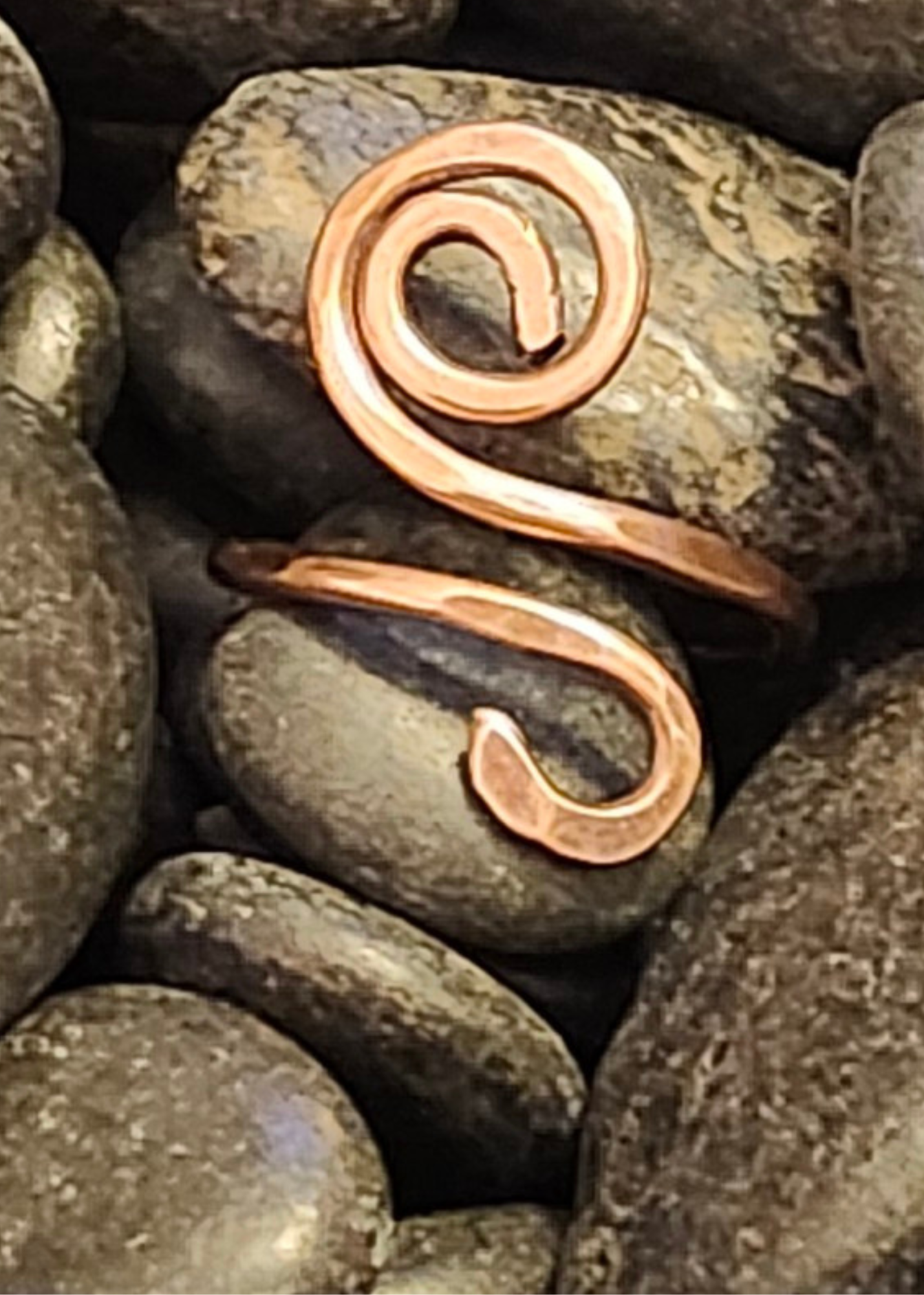 Copper hand forged ring