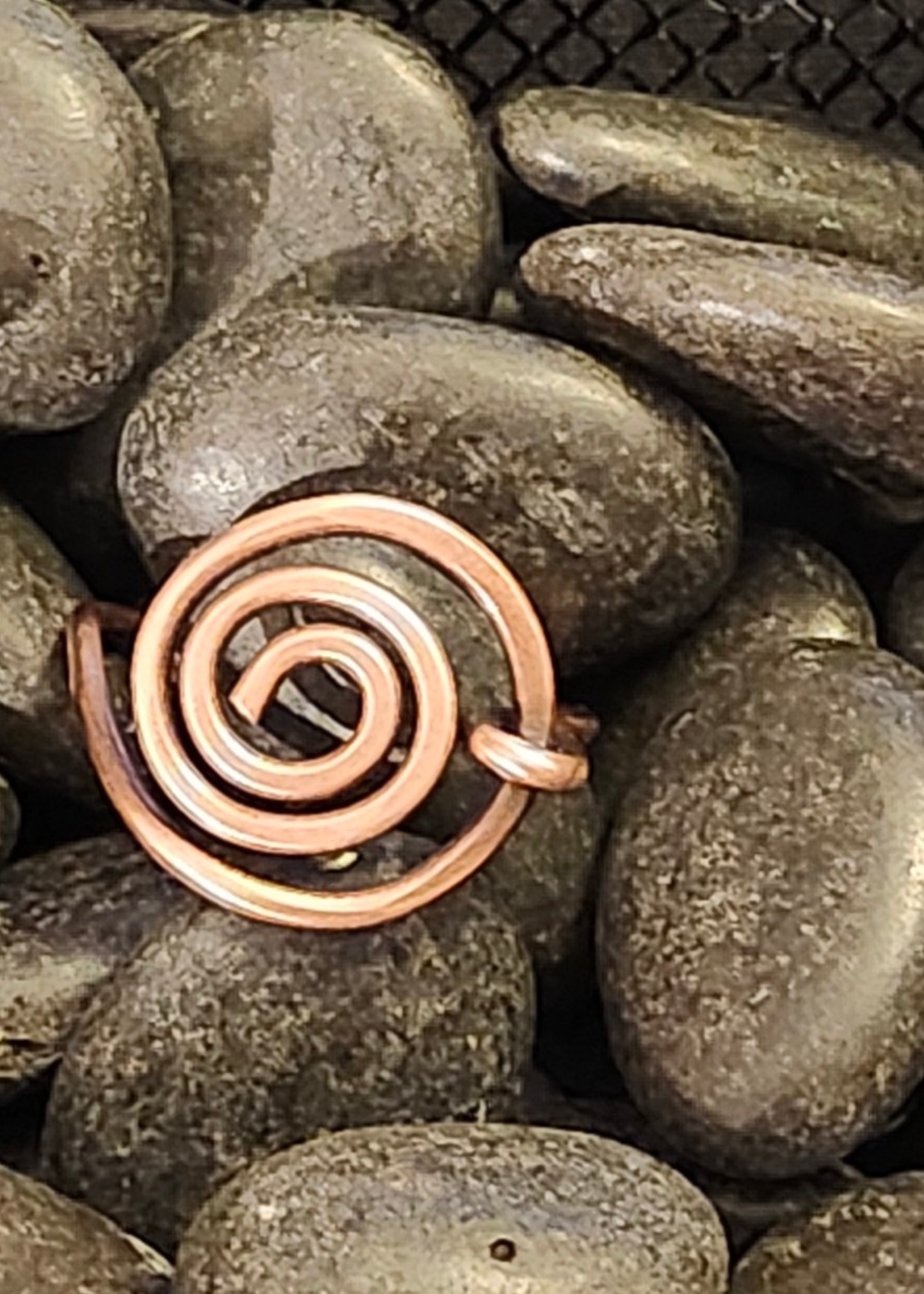 Copper hand forged ring
