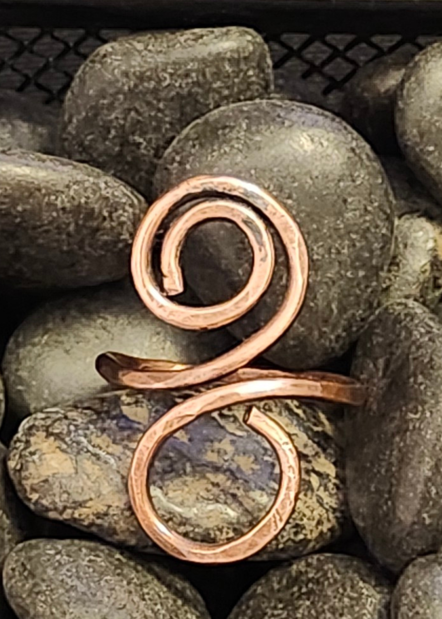 Copper hand forged ring